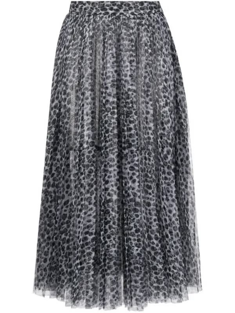 Philosophy Di Lorenzo Serafini Grey Leopard Tulle Pleated Midi Skirt XS NWT